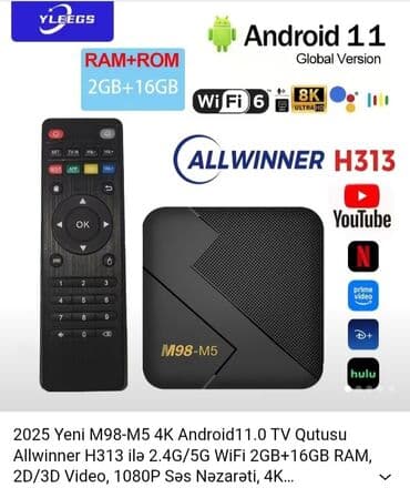Yeni Smart TV boks TV box 2 GB / 16 GB, Android, Ünvandan götürmə