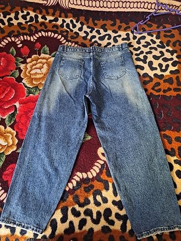 Cinslər: Klassik mavi denim şalvar -Ölçü: 29 - Material: 100% denim (qalın — 2