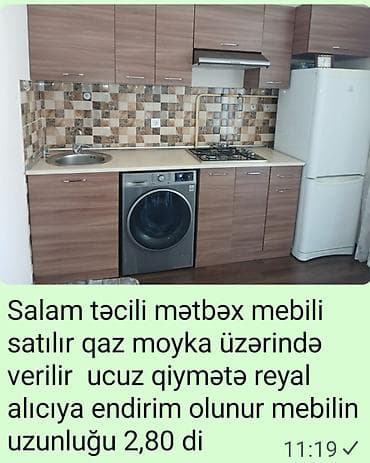 Mətbəx mebeli: Mətbəx mebeli təcili satılır 280 man real alıcıya endirim olacaq — 1