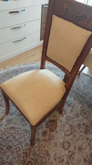 məktəb stulları: Qonaq otağı üçün, İşlənmiş, Qatlanmayan, rəng - Bej Stul — 2