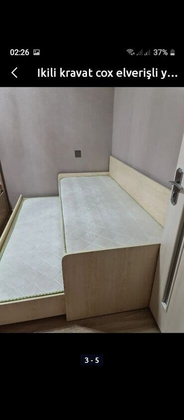 ağcaqayın: İşlənmiş, Təknəfərlik çarpayı, Bazasız, Matras ilə, Siyirməli, Azərbaycan — 5