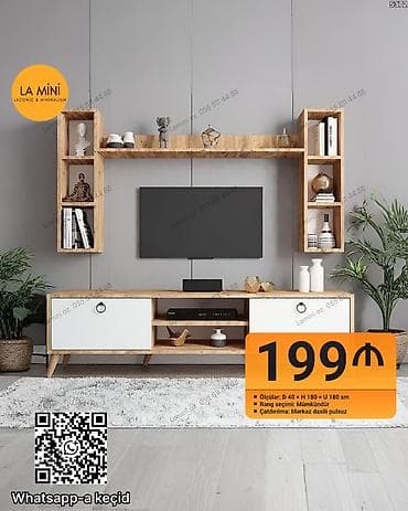 kombi 40: Düz TV altlığı, Polkalı, Laminat — 1