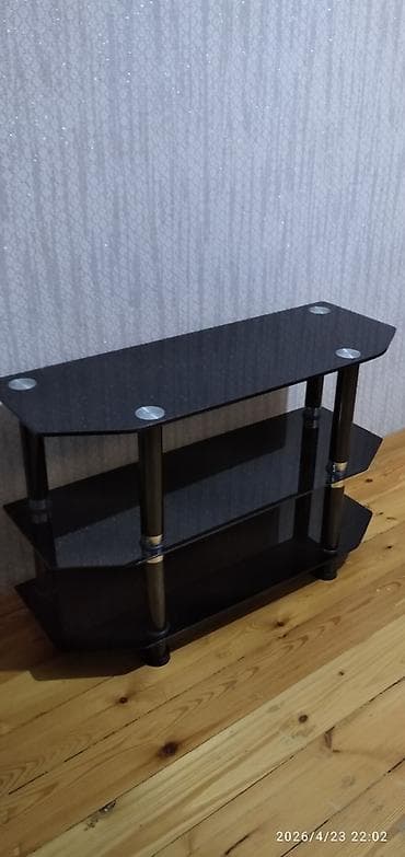Мебель для дома: Б/у, Прямой ТВ стенд, С полками, Стеклянный — 2