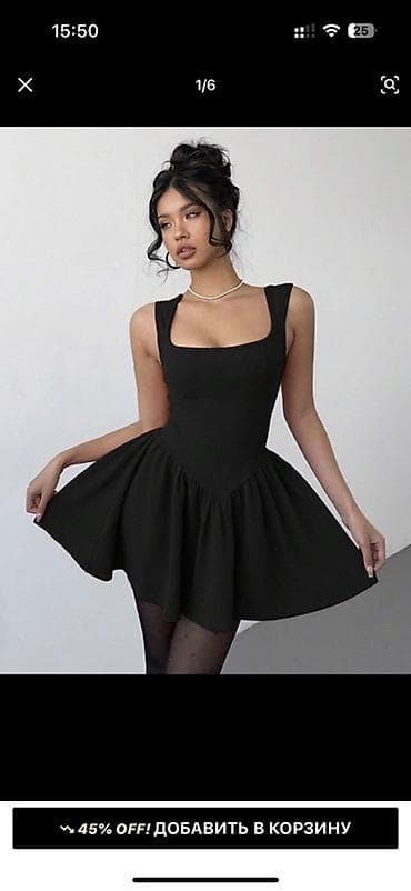 Qara mini don – klassik və zərif siluet - Rəng: dərin qara - Model — 1