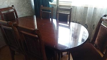 Qonaq otağı üçün, Açılan, Oval masa, 6 stul