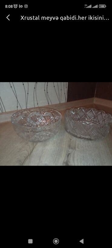 2 meymun sekli: Xrustal meyvə qabilar.her ikisinin tayı var — 1