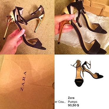 basanoşka: Zara qadın hündürdaban sandal GEYINILMEYIB TEZEDIR - Model: Zara — 1