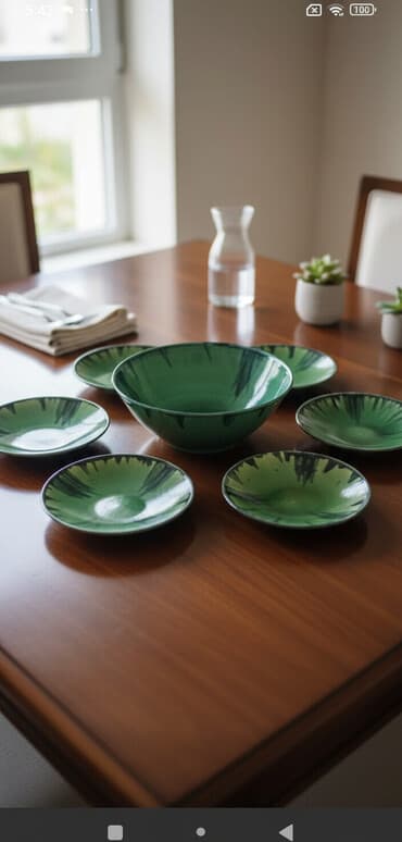 nahar: Nahar dəsti, rəng - Yaşıl, Keramika — 1