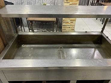 İsti yeməklər üçün paslanmayan poladdan bufet-vitrin (beynəlxalq adı — 4