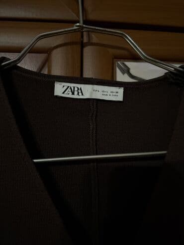 toxuma jaketler: ZARA qadın kardiqanı - Model: V-yaxa, iki düyməli - Rəng: tünd — 5