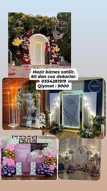 Hazir biznes sarilir.60dan cox dekor novu