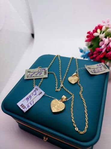 qızıl komplektler: Yeni model dəsd qızıl boyunbağı 585əyyar Türkiyə isdehsalı fabriçni — 3