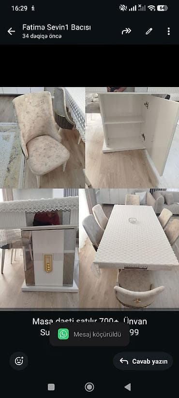 Masa dəsti satılır 700₼. Ünvan Sumqayıt. 1108. Fatimə99