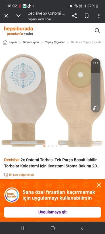 Stoma torbasi.şəffaf olanıdır.2 azn