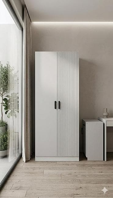 parca dolab: 2 qapılı, Boz, Taxta, Açılan, Düz dolab — 1