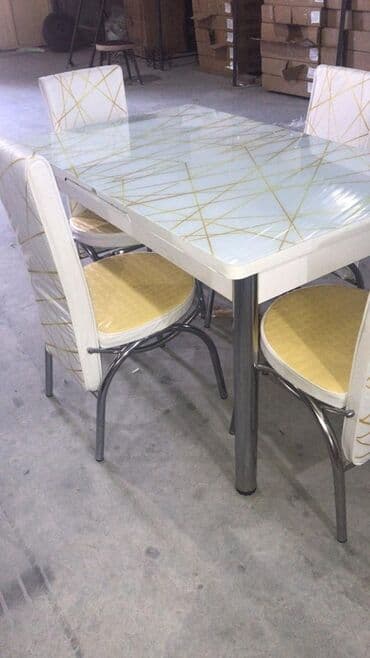 mətbəx stol: Mətbəx üçün, Yeni, Açılan, Dördbucaq masa, 4 stul — 19