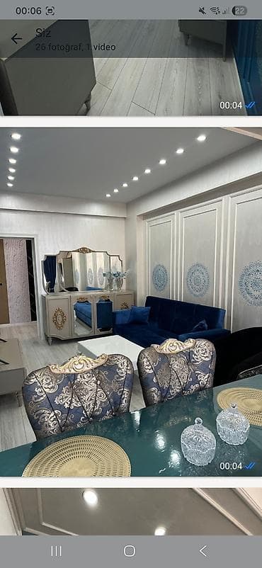 qonaq otagi ucun oboylar: Mebel dəsti – qonaq otağı üçün. - Rəng konsepti: mavi, krem və qızılı — 2