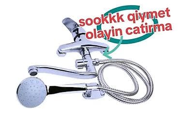 Vanna və duş üçün komplekt qarışdırıcı kran - Material: xrom örtüklü