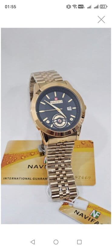 irshad telecom is saatlari: Yeni, Qol saatı, NaviForce, rəng - Qızılı — 4