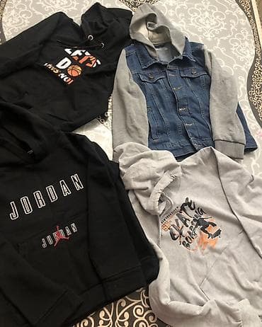 Nənnilər: Uşaq üçün hoodi və yüngül gödəkçə dəsti - 4 ədəd: 3 kapüşonlu — 1