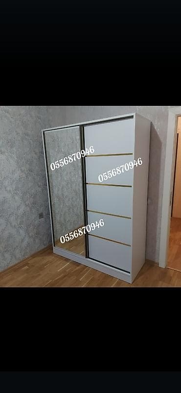 paltar aslqani: Yeni, 4 qapılı, Güzgülü, Qara, Digər material, Açılan, Düz dolab — 9