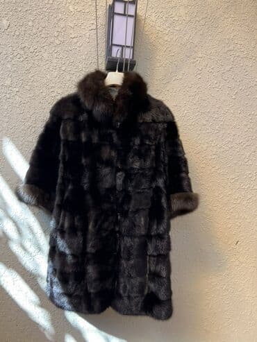 qaragüldən qadın şubaları: Qadın üçün uzun kürk və qısa kürk dəsti - Material: təbii tünd rəngli — 4