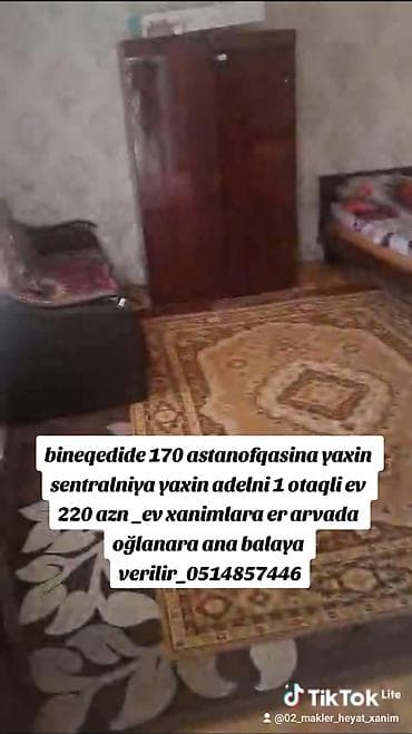 40 kv. m, 1 otaqlı, Kombi, Qaz, İşıq