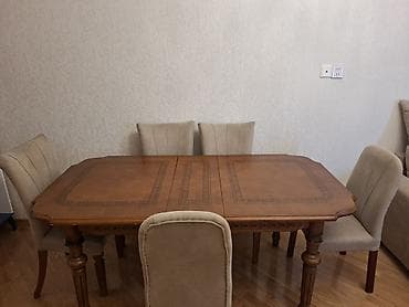 Yemək masası və 5 ədəd stul dəsti uzun 1.50 açılanda 1.80 olur — 2