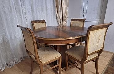 Qonaq otağı üçün, Oval masa, 4 stul