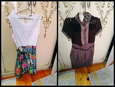 Qadın geyimləri – 2 ədəd don dəsti 1) Ağ üstlü, tropik naxışlı don -