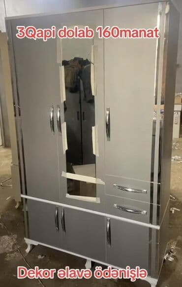 asilqan dolab: Açılan, 3 qapılı Düz dolab, Qarderob, paltar dolabı — 9