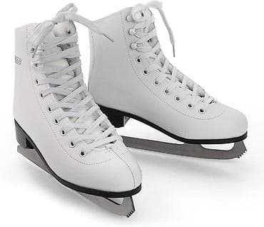 Ağ rəngli fiqurlu konkisürmə ayaqqabıları - Klassik yüksək boğaz