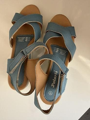 Basanoşka və səndəllər: Ölçü: 37, rəng - Mavi, Yeni — 2