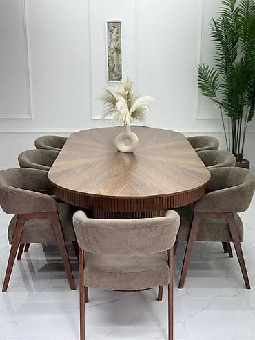 Qonaq otağı üçün, Yeni, Açılan, Oval masa, 8 stul