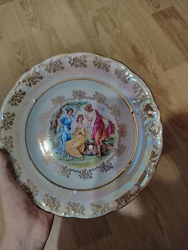 giris qapi: Nahar dəsti, rəng - Qızılı, Farfor — 10