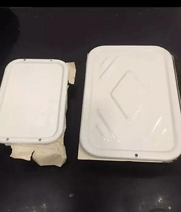 Metal saxlama qabları – 2 ölçüdə dəst - Material: möhkəm metal, ağ