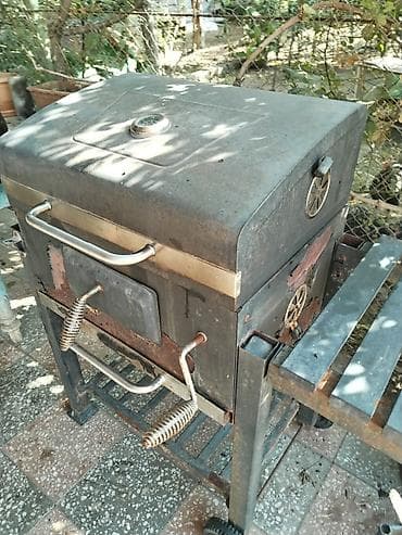 Барбекю: Kömürlə işləyən qapaqlı manqal/barbekü arabası - Qapaqlı — 6
