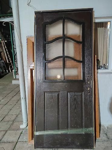 Строительные леса: Qapı və pəncərə dəstləri - Material: MDF/taxta üslublu giriş qapısı — 1