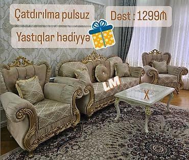 telefon mebeli: Klassik üslubda 4 hissəli qonaq otağı dəsti: - 1 ədəd ikinəhreflik — 1