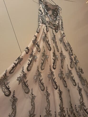 шуба из овчины азербайджанская: Zərif gecə/libas - Rəng: açıq şampan-bej əsas, üzərində qara naxışlı — 6