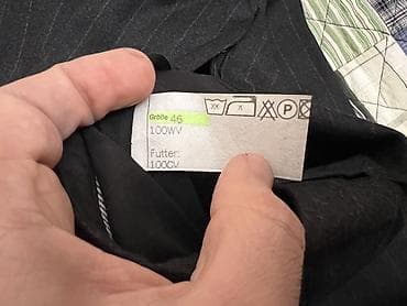 alt paltar: Klassik kişi şalvarı – tünd boz rəngdə, incə şaquli tünd-açıq cizgili — 3