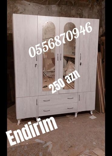 mətbəx skaflari: Yeni, Açılan, 4 qapılı Düz dolab, Qarderob, paltar dolabı, Azərbaycan — 3