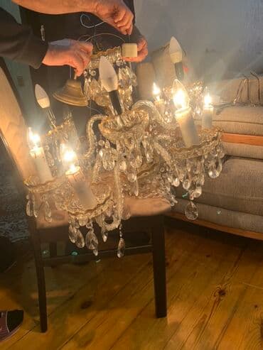 qedimi xrustal: Çılçıraq, 9 lampa, Xrustal — 3