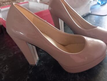 детские кожаные туфли: Туфли, Размер: 38, цвет - Бежевый, Б/у — 5