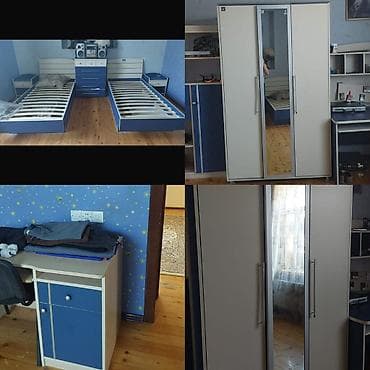dolab ucuz: Oğlan üçün, İşlənmiş, 2 təknəfərlik çarpayı, Tumba, Yazı masası, Dolab — 1
