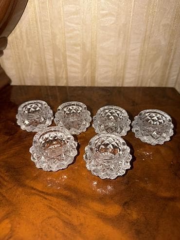 duz qabları: Xrustal duz qabı 6ədəd işlənməyib yenidir — 2