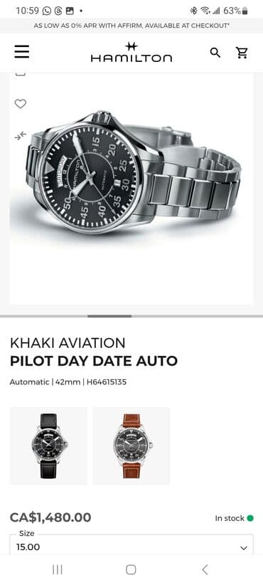 a herifi: Qol saatı, Hamilton, rəng - Qara — 6