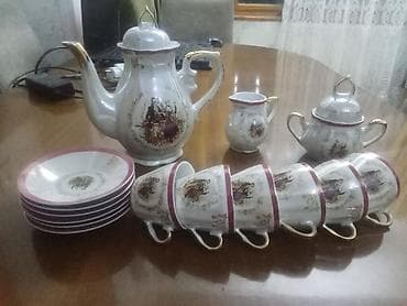 Çay dəsti, rəng - Ağ, Farfor, Yaponiya — 1