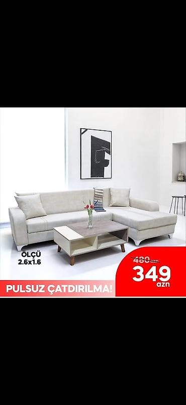 saloglu divan: Müasir künc divan və qonaq dəsti modelləri - Künc divan, ölçü: 240 sm — 2