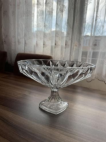 meyve qurusu: Şüşə ayaqlı meyvə/süfrə qabı - Material: şəffaf qalın şüşə - Dizayn — 3